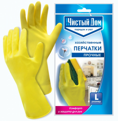 Перчатки резиновые (06-894) (L) Чистый дом (1/12)